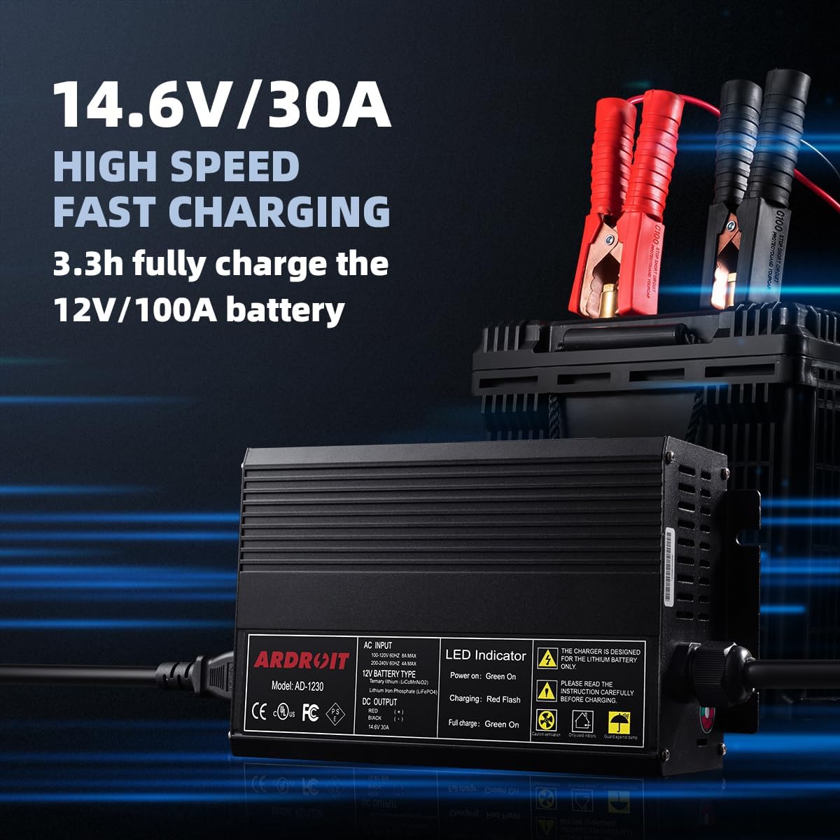 14.6V 30A LiFePO4 Battery Charger