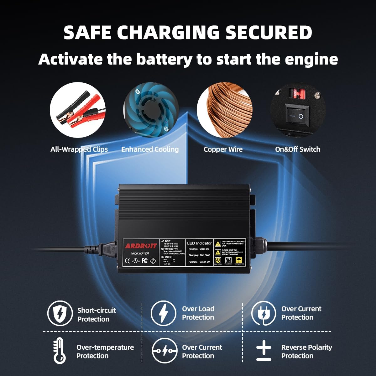 14.6V 30A LiFePO4 Battery Charger